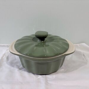 GOOD COOK Stoneware 1.5 Quart Casserole Baking Dish with Lid Green - UNUSED